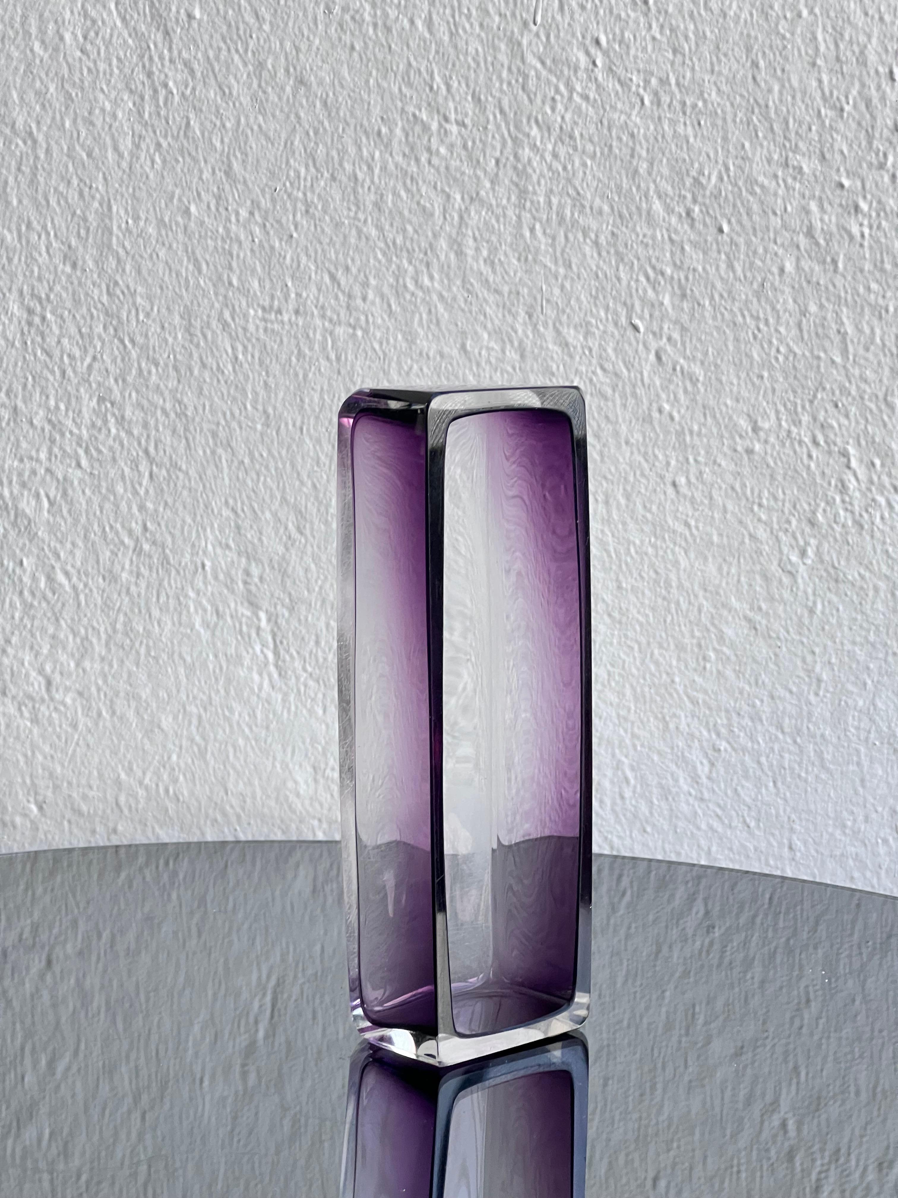Vintage Mid-Century purple glass valet tray In Good Condition For Sale In Milano, IT