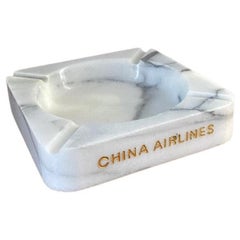 Vintage Midcentury Rare China Airlines Marble Ashtray or Vide-Poche