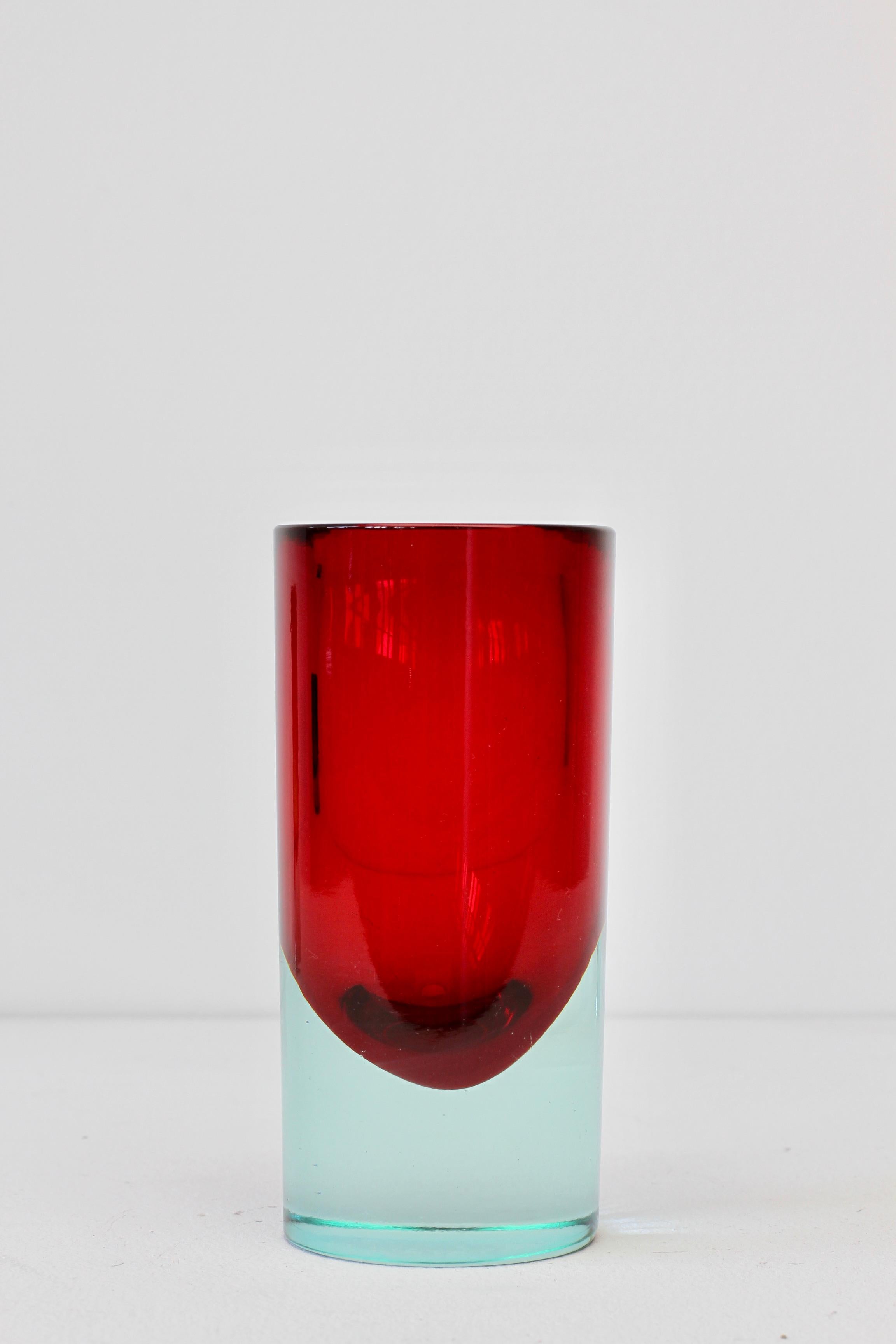 red cylinder vase