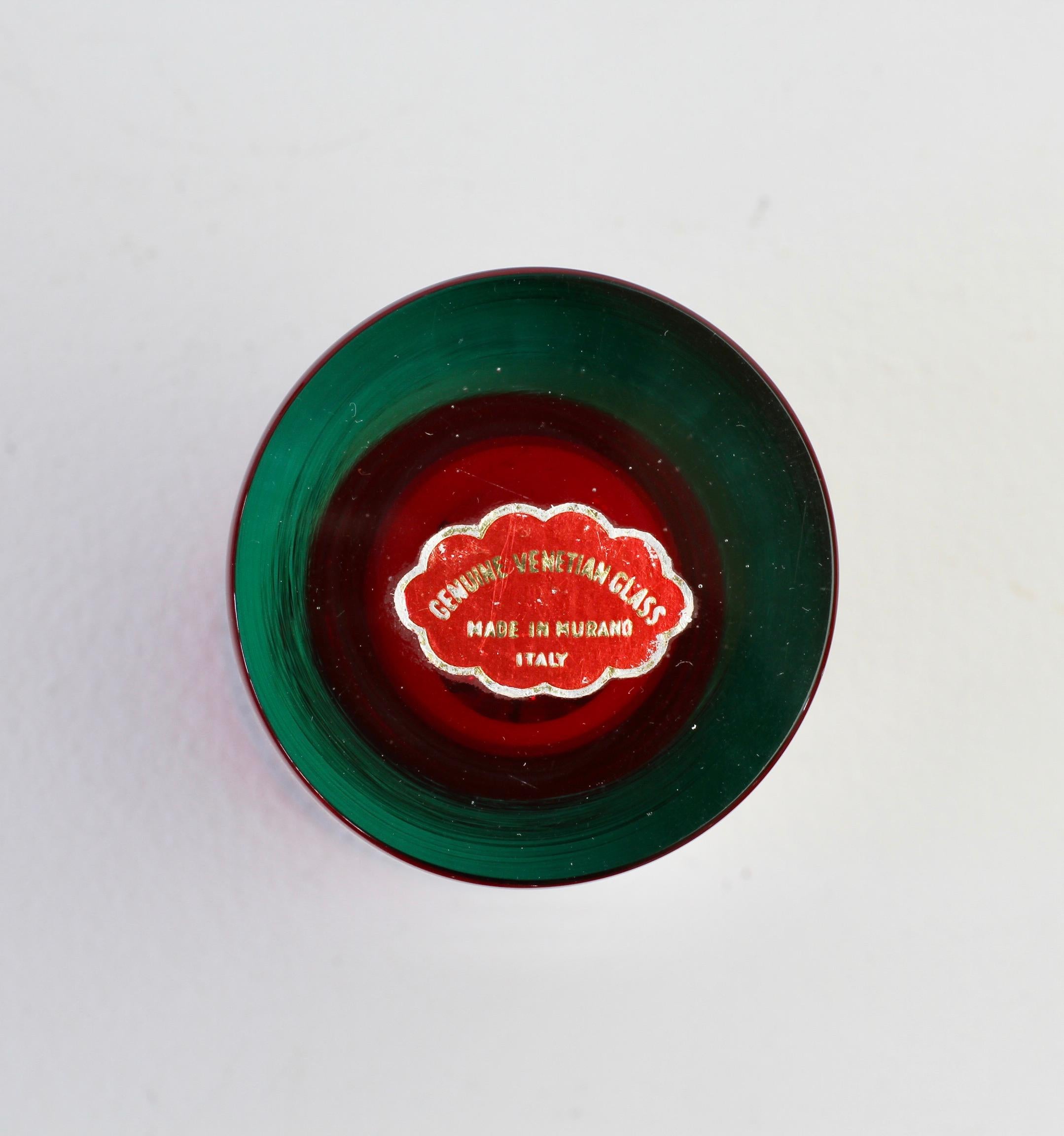 Vintage Midcentury Red Venetian Murano Sommerso Glass Vase, circa 1970 1