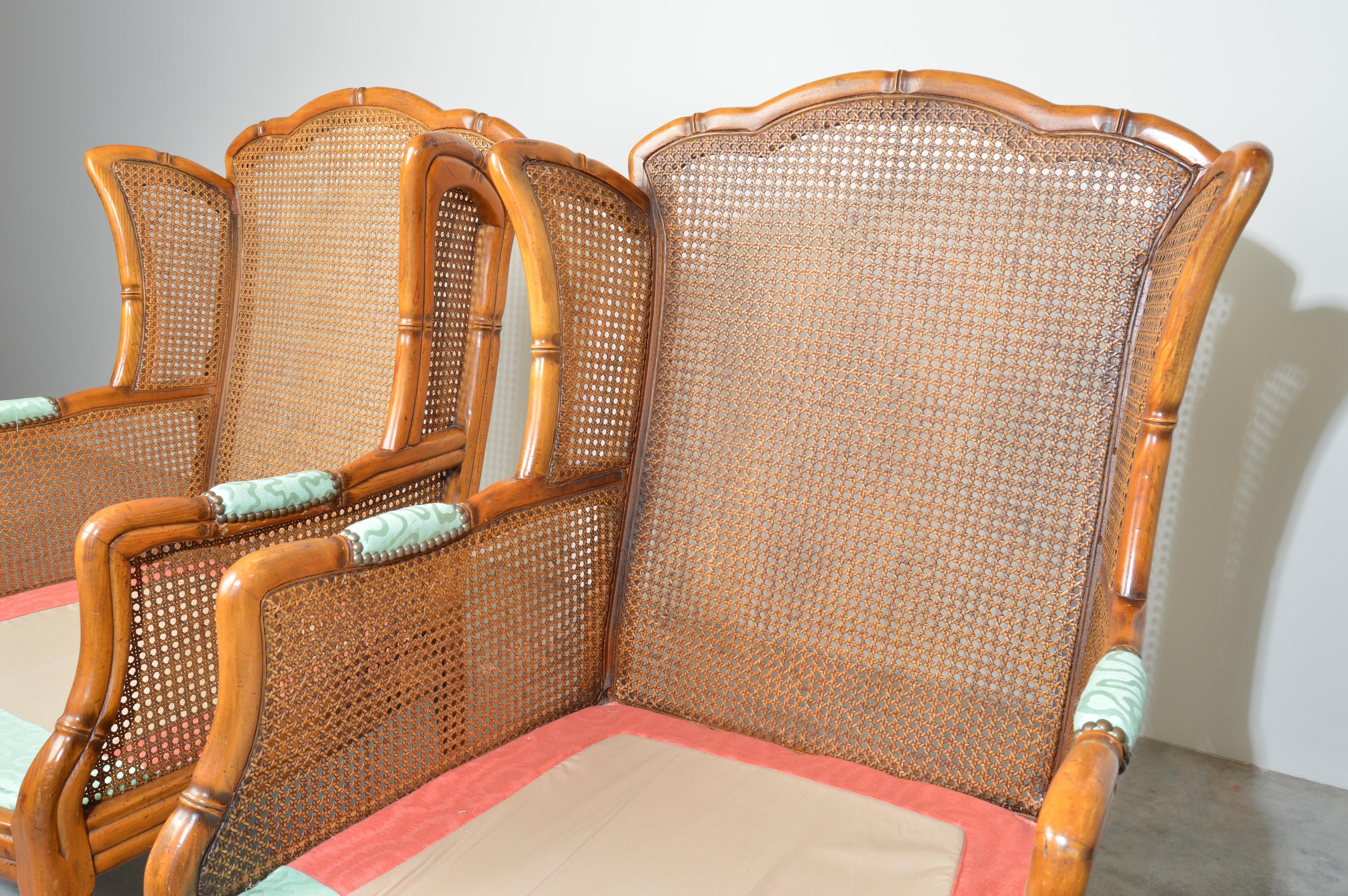 bamboo wingback chair