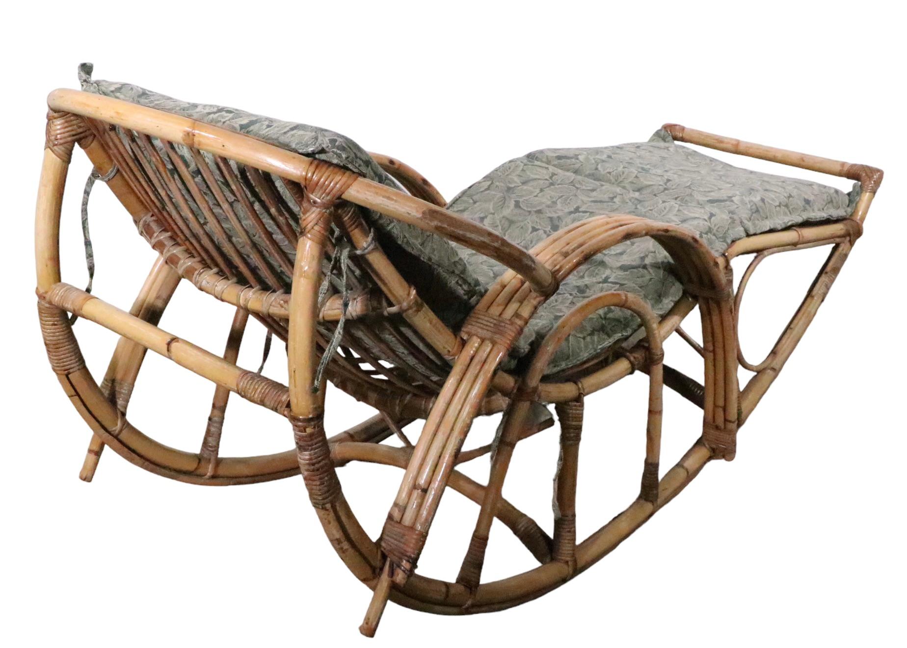 vintage bamboo chaise lounge