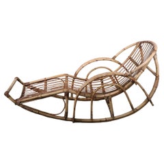 Used Mid Century  Rocking Bamboo Chaise Lounge c 1950/1960's