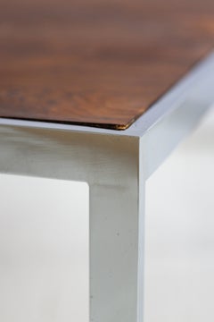 Vintage Mid-Century Rosewood and Chrome Coffee Table