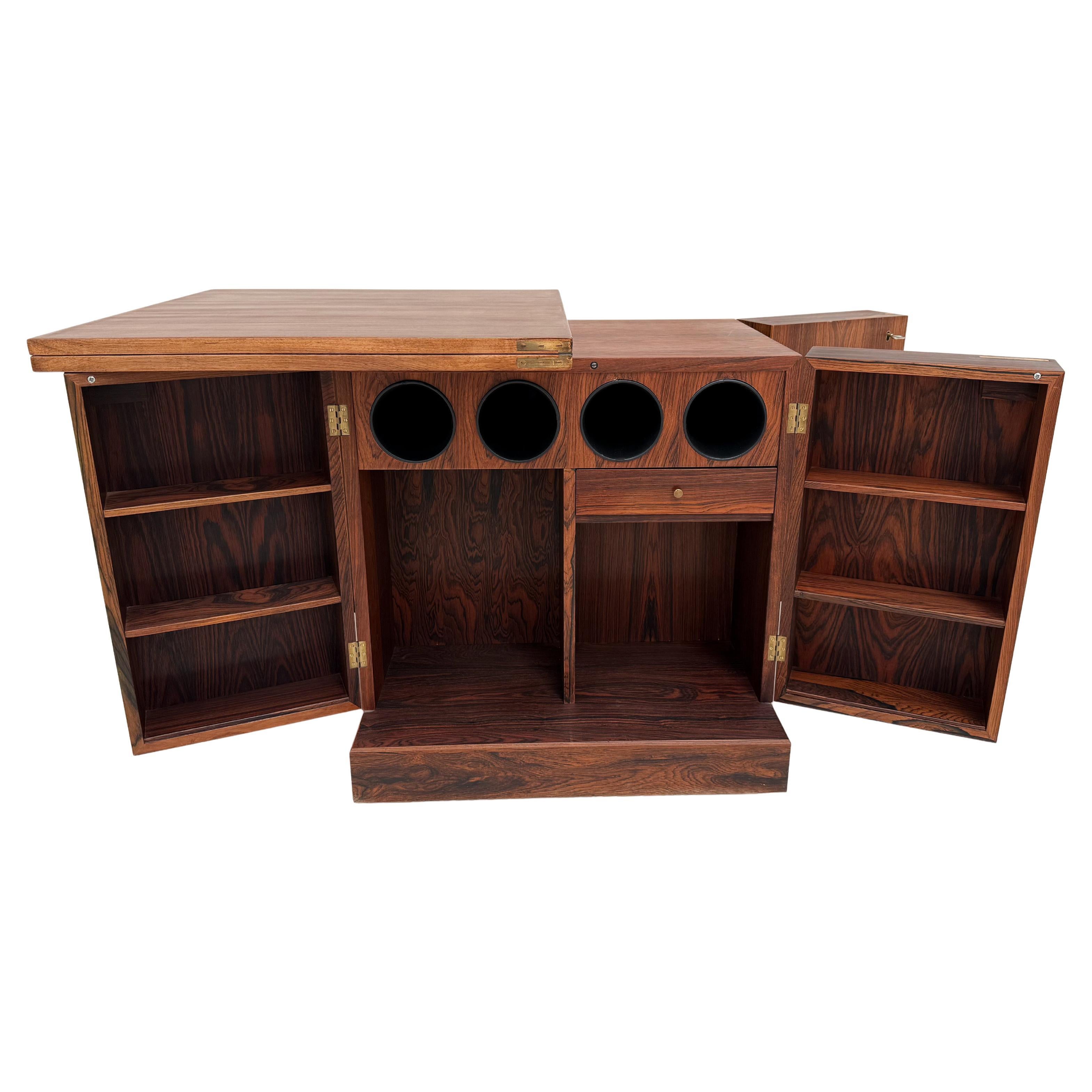 Vintage Mid-Century Rosewood Cube Bar Cabinet - Torbjørn Afdal for Bruksbo For Sale