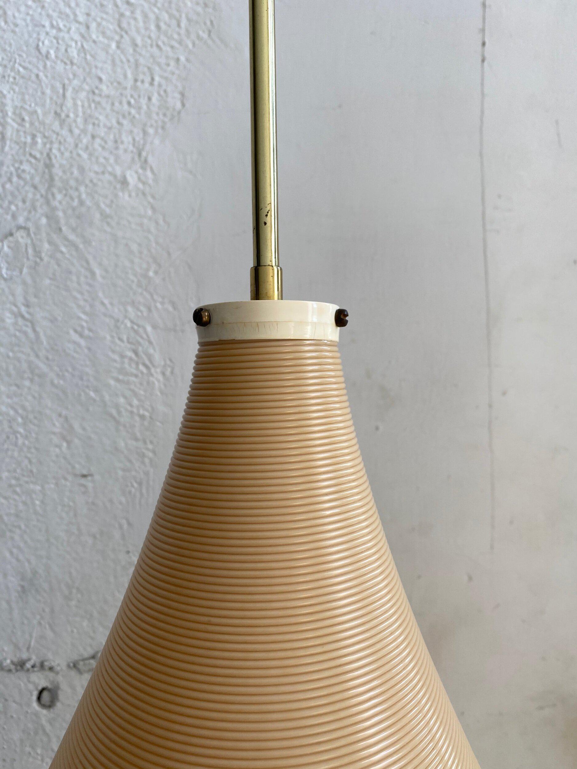 Spun Vintage Mid-Century Rotaflex Pendant Lamp by Yasha Heifetz, Circa 1950s For Sale