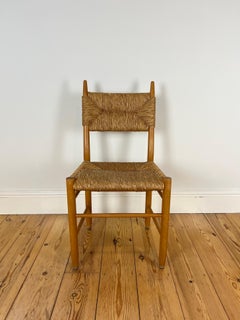 Vintage mid century rush dining chair, Charlotte Perriand style