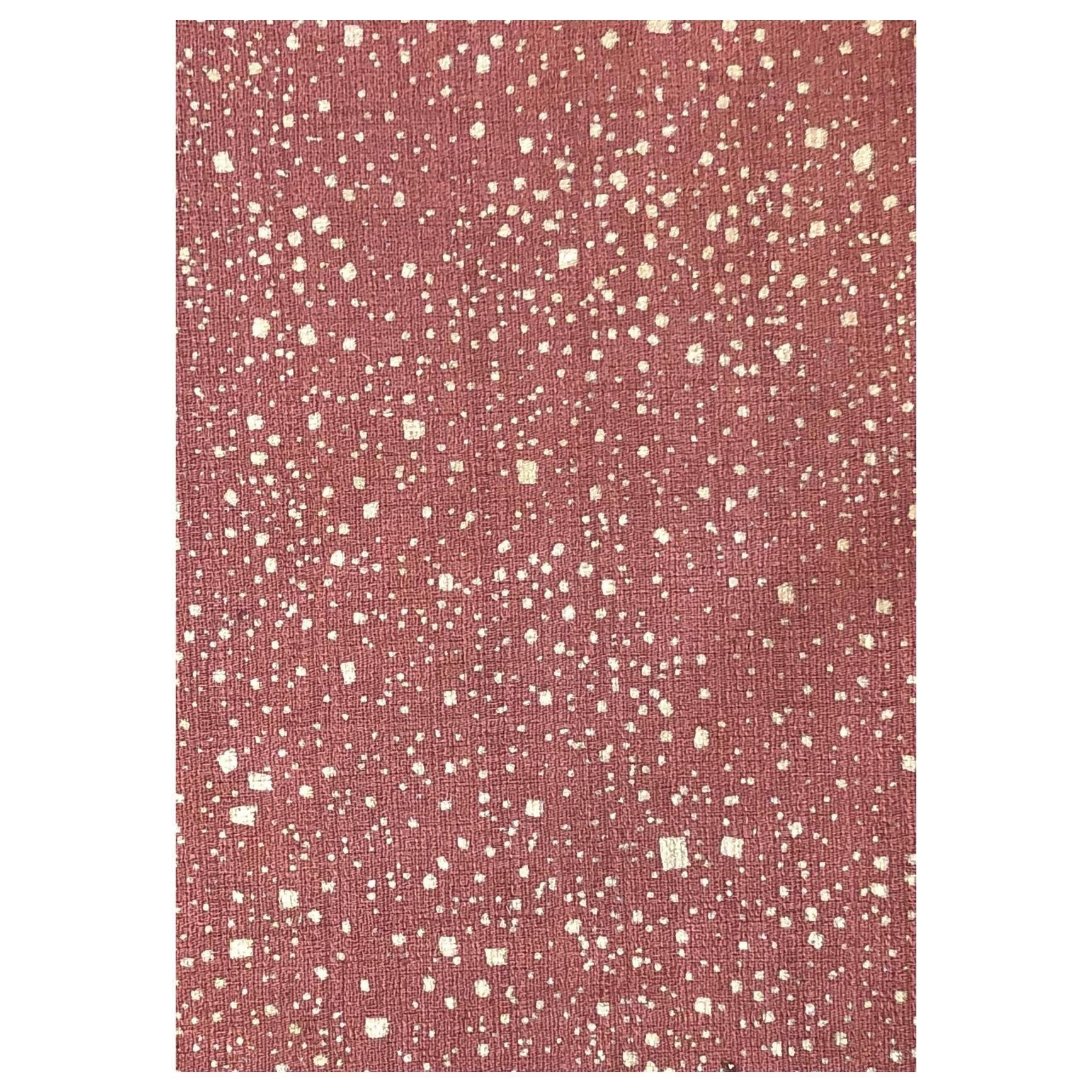 Vintage Mid-Century Rust Colored Barkcloth with Gold Speckles