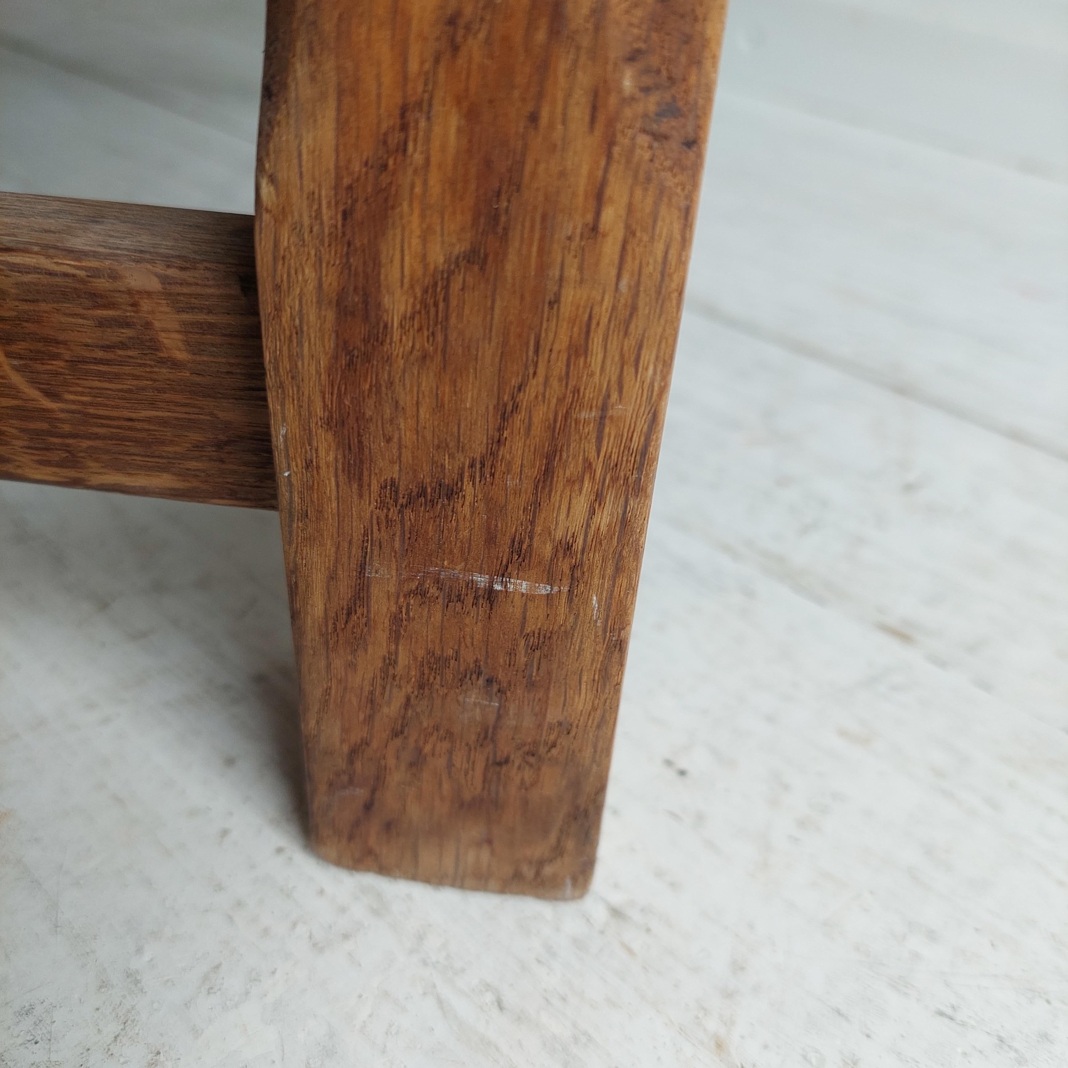 Vintage Mid century rustic low woven stool seagrass footrest, 50s For Sale 10