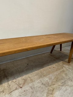 Vintage Mid-Century Rustic Wooden Table with Angled Legs