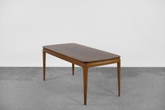 Vintage Mid-Century Scandinavian Modern Cherry Wood Low Coffee Table, 1950s