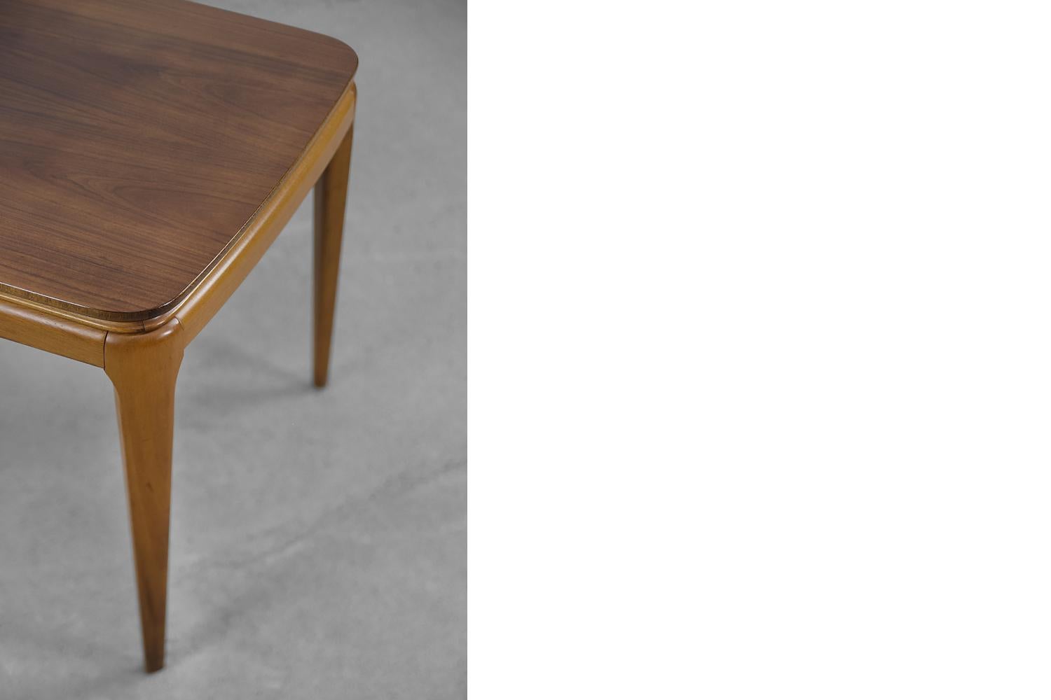 Mid-Century Modern Vintage Mid-Century Scandinavian Modern Cherry Wood Low Coffee Table, 1950s For Sale
