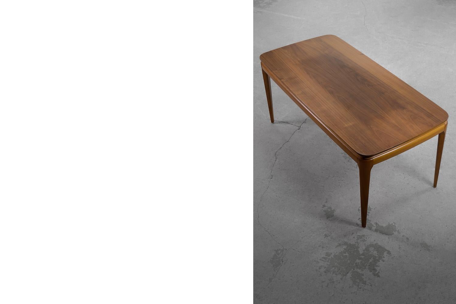 Mid-20th Century Vintage Mid-Century Scandinavian Modern Cherry Wood Low Coffee Table, 1950s For Sale