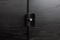 Vintage Mid-Century Scandinavian Modern Dark Oak Sideboard with Wooden Handles