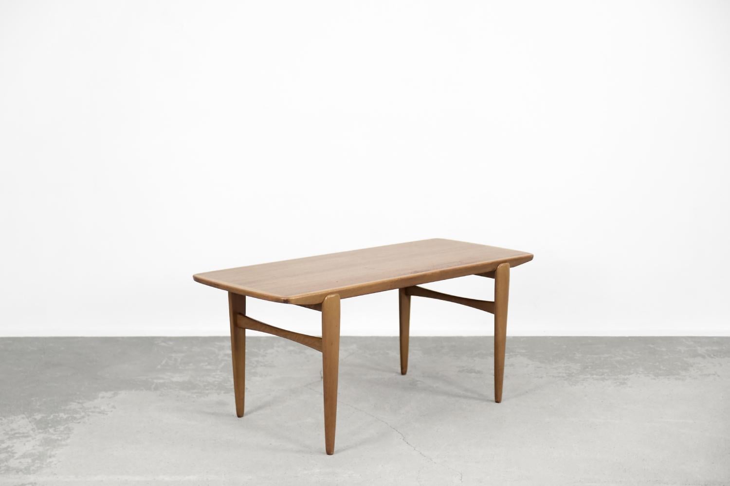 Swedish Vintage Mid-Century Scandinavian Modern Low Teak Wood Coffee Table, 1960s For Sale