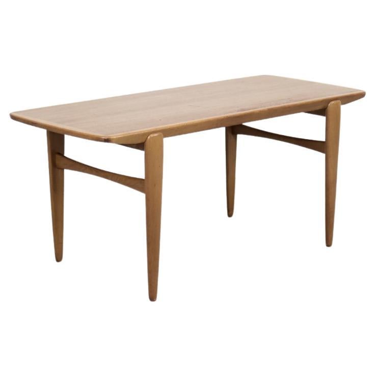 Vintage Mid-Century Scandinavian Modern Low Teak Wood Coffee Table, 1960s For Sale