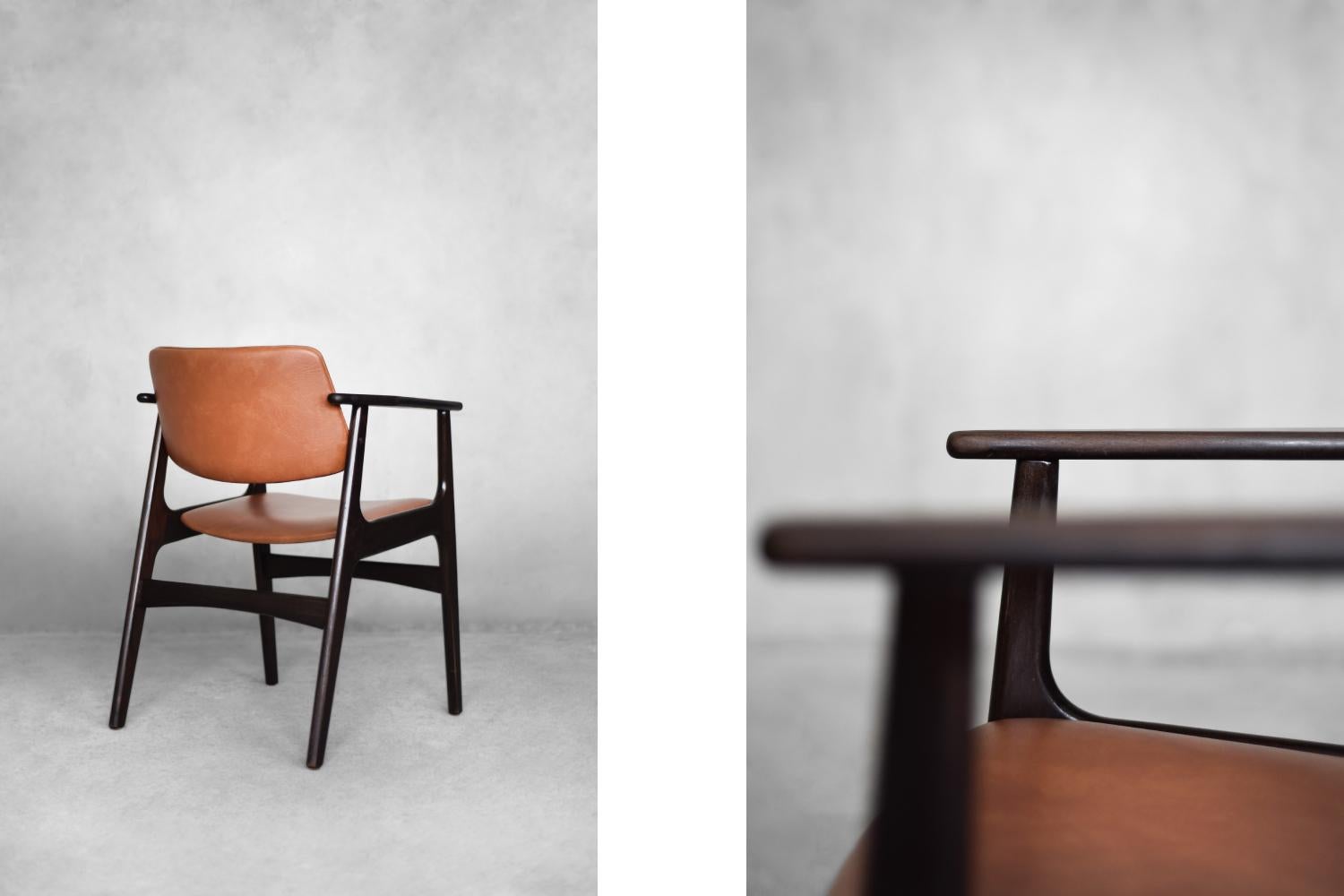Mid-Century moderno Sedia da ufficio vintage in mogano di metà secolo The Modern Scandinavian, anni '60 in vendita