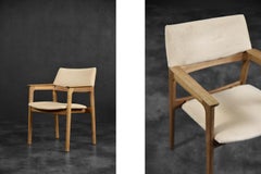 Vintage Mid-Century Scandinavian Modern Oak Executive Chair in Alcantara Fabric