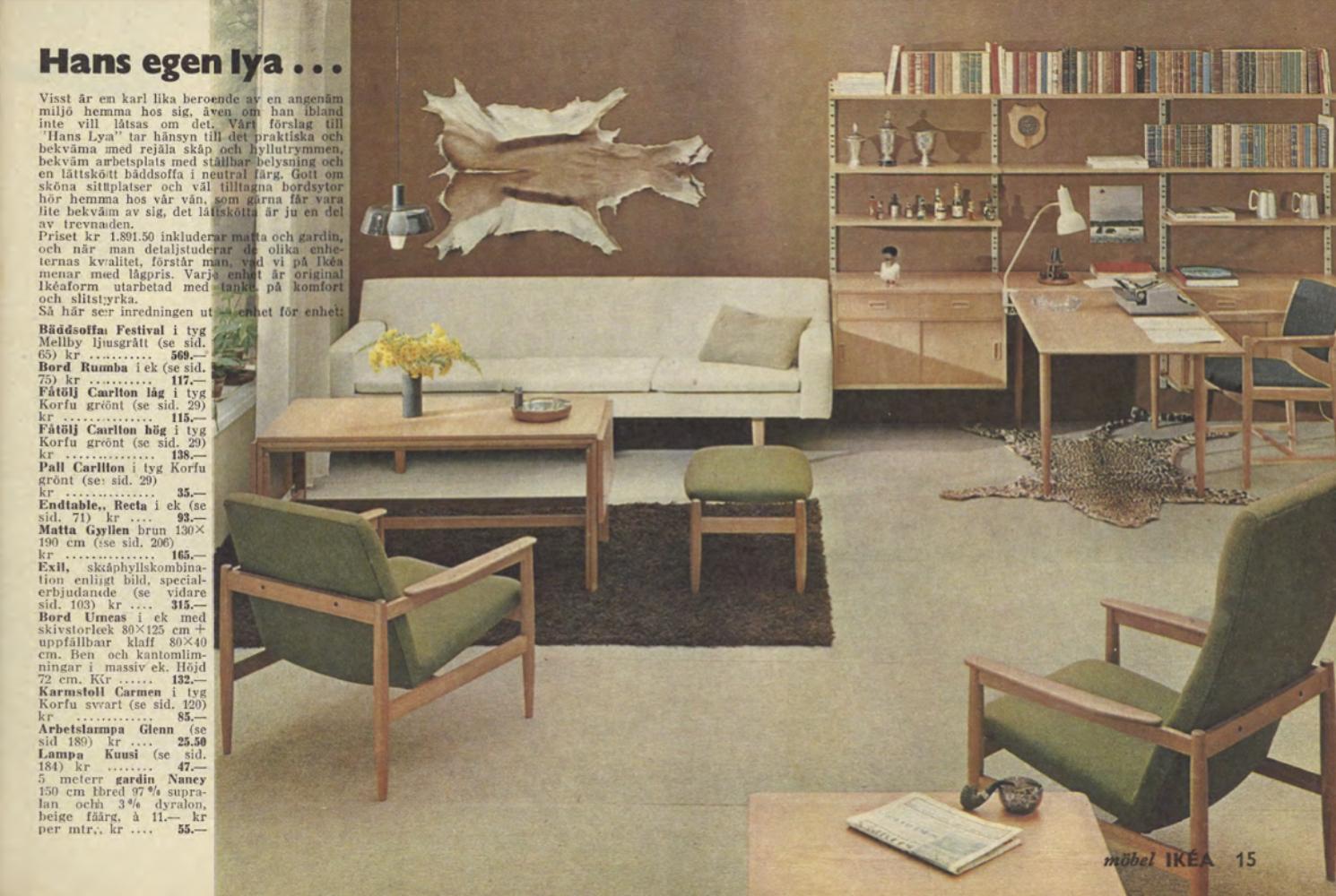 Vintage Mid-Century Scandinavian Modern Oak&Fabric Carlton Armchair with Ottoman For Sale 14