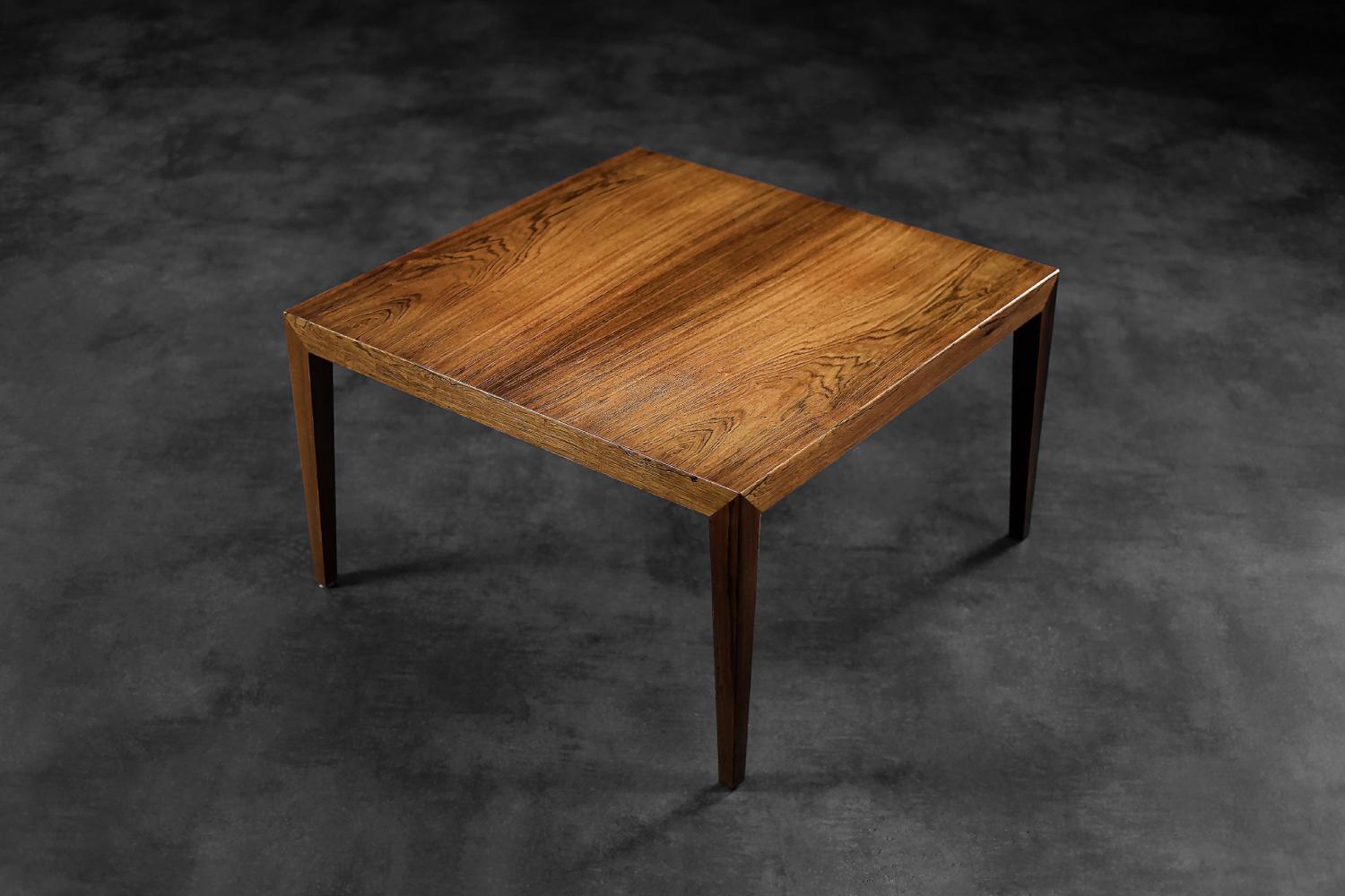 Vintage Midcentury Scandinavian Modern Rosewood Coffee Table by Severin Hansen For Sale 8