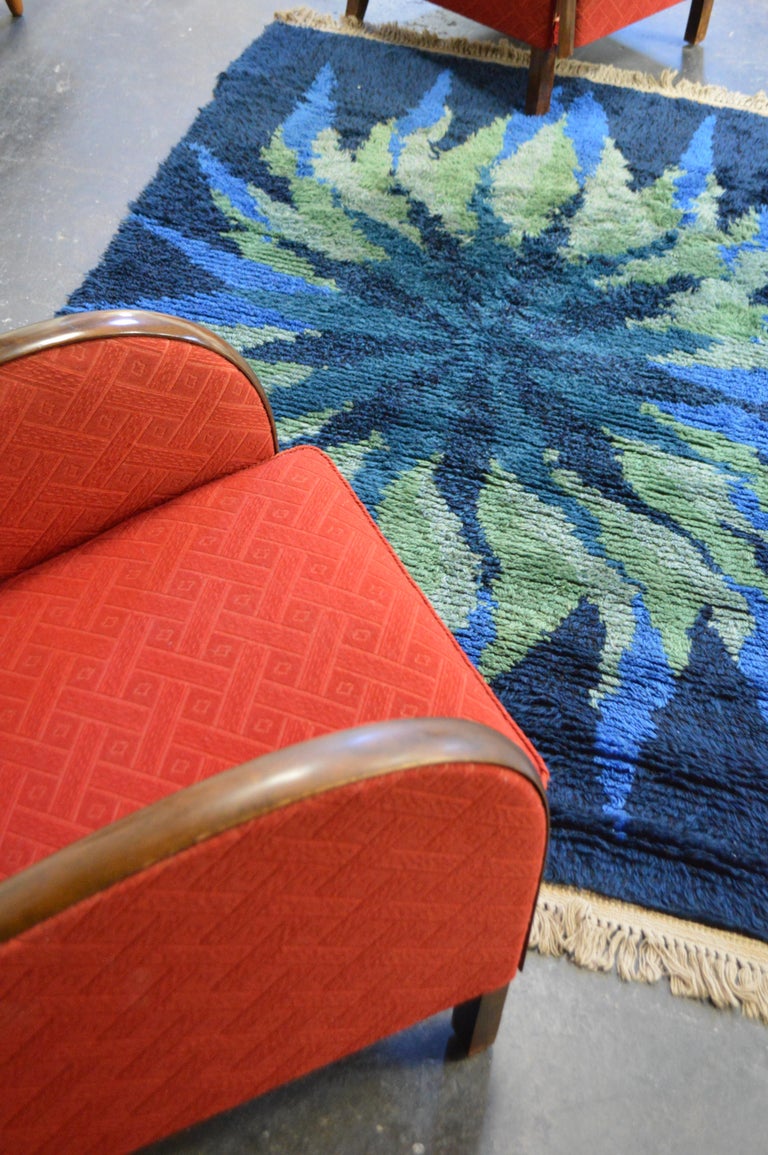 Vintage Midcentury Scandinavian Modern Rya Rug at 1stDibs vintage rya