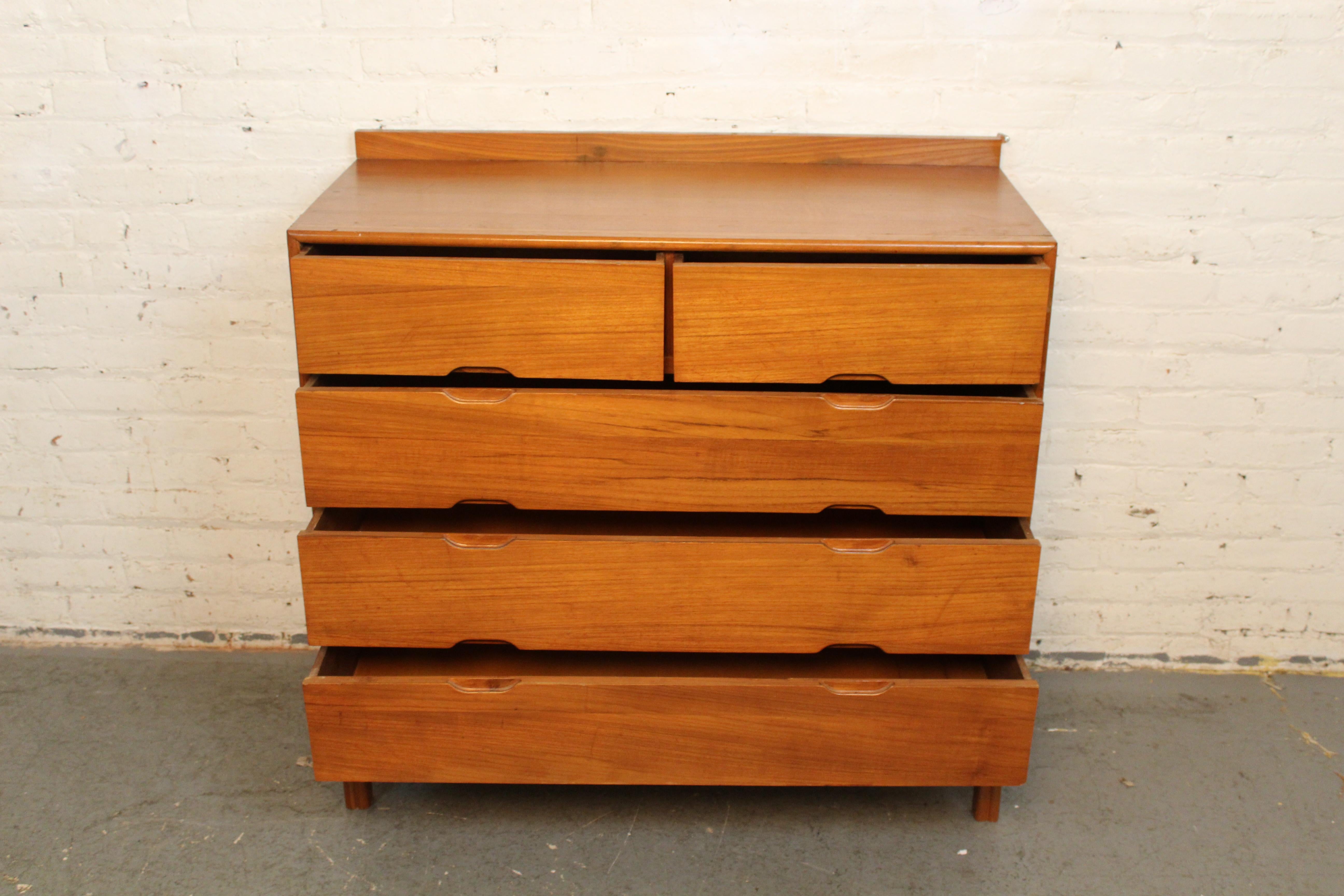 20th Century Vintage Mid-Century Scandinavian Modern Teak Dresser 