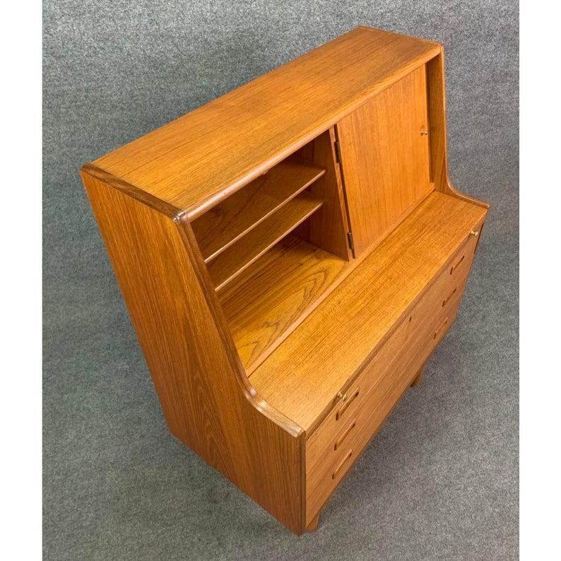 Woodwork Vintage Midcentury Scandinavian Modern Teak Secretary Desk