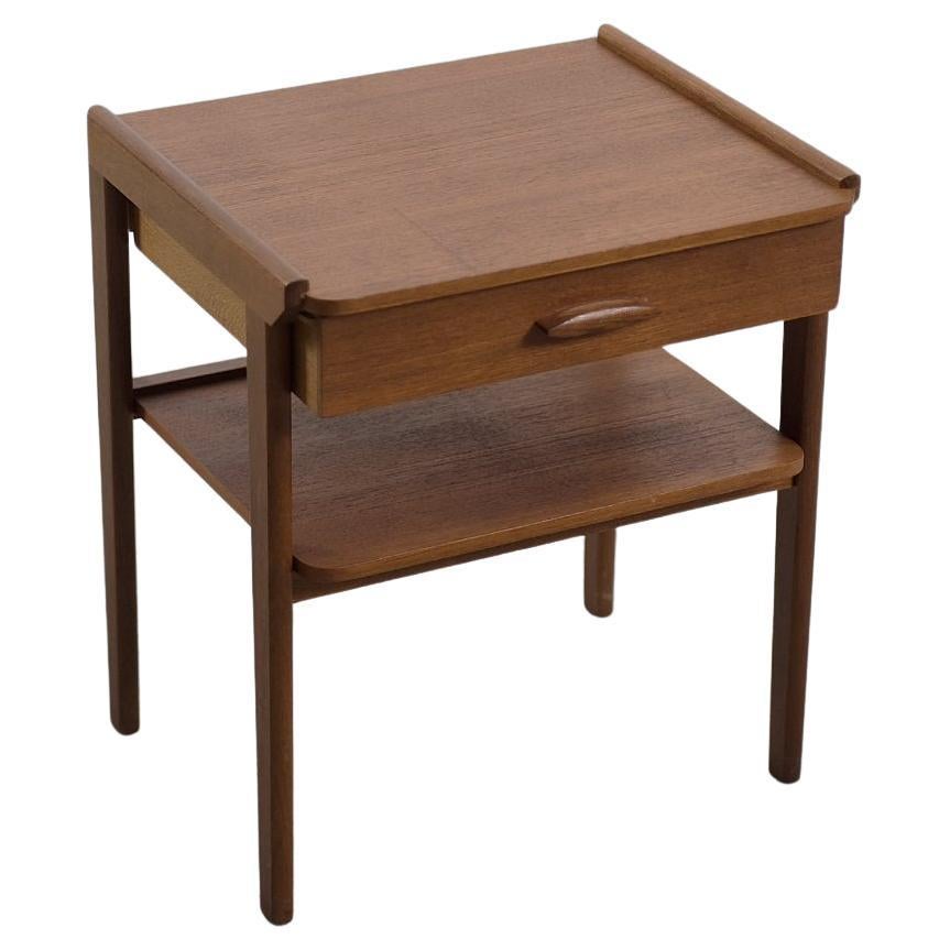 Vintage-Nachttisch aus Teakholz, skandinavisch-moderner Mid-Century-Stil, 1950er Jahre im Angebot