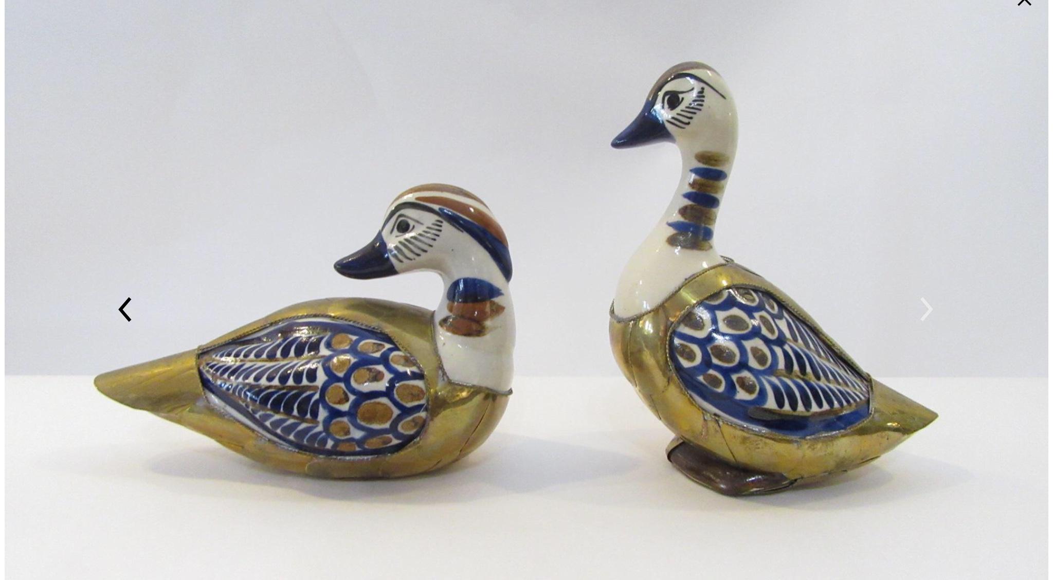 Vintage Midcentury Sergio Bustamante Copper and Brass Duck Figurines For Sale 3