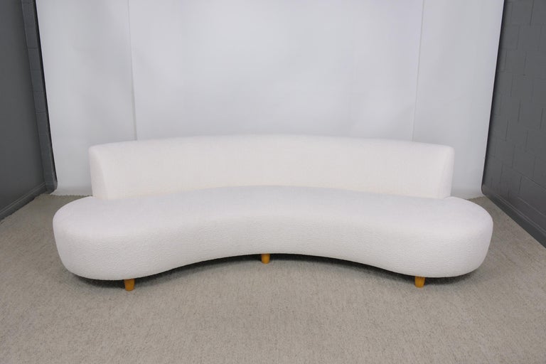 Mid-Century Modern Vintage Mid-Century Serpentine Sofa For Sale
