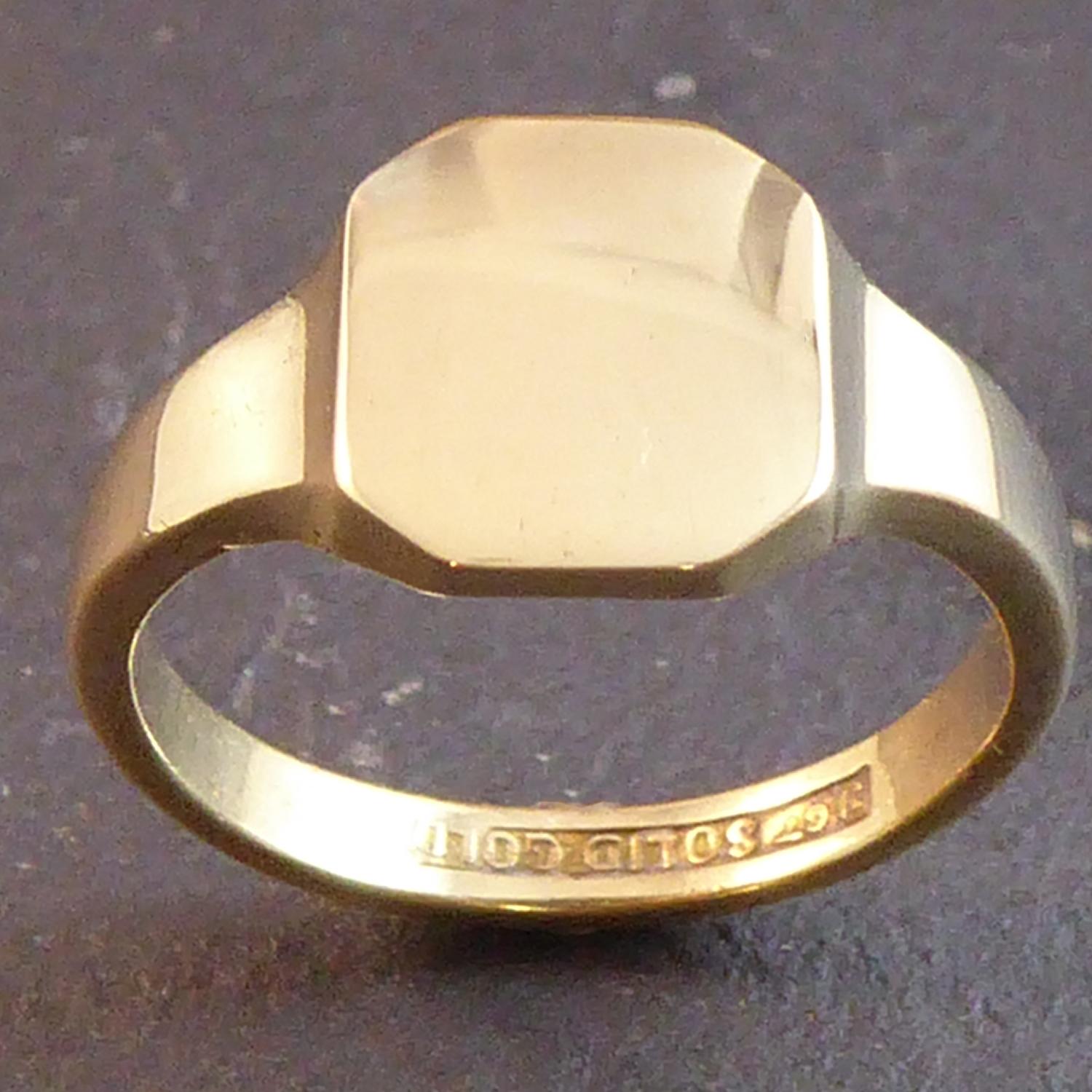 Vintage Midcentury Signet Ring, Yellow Gold 3