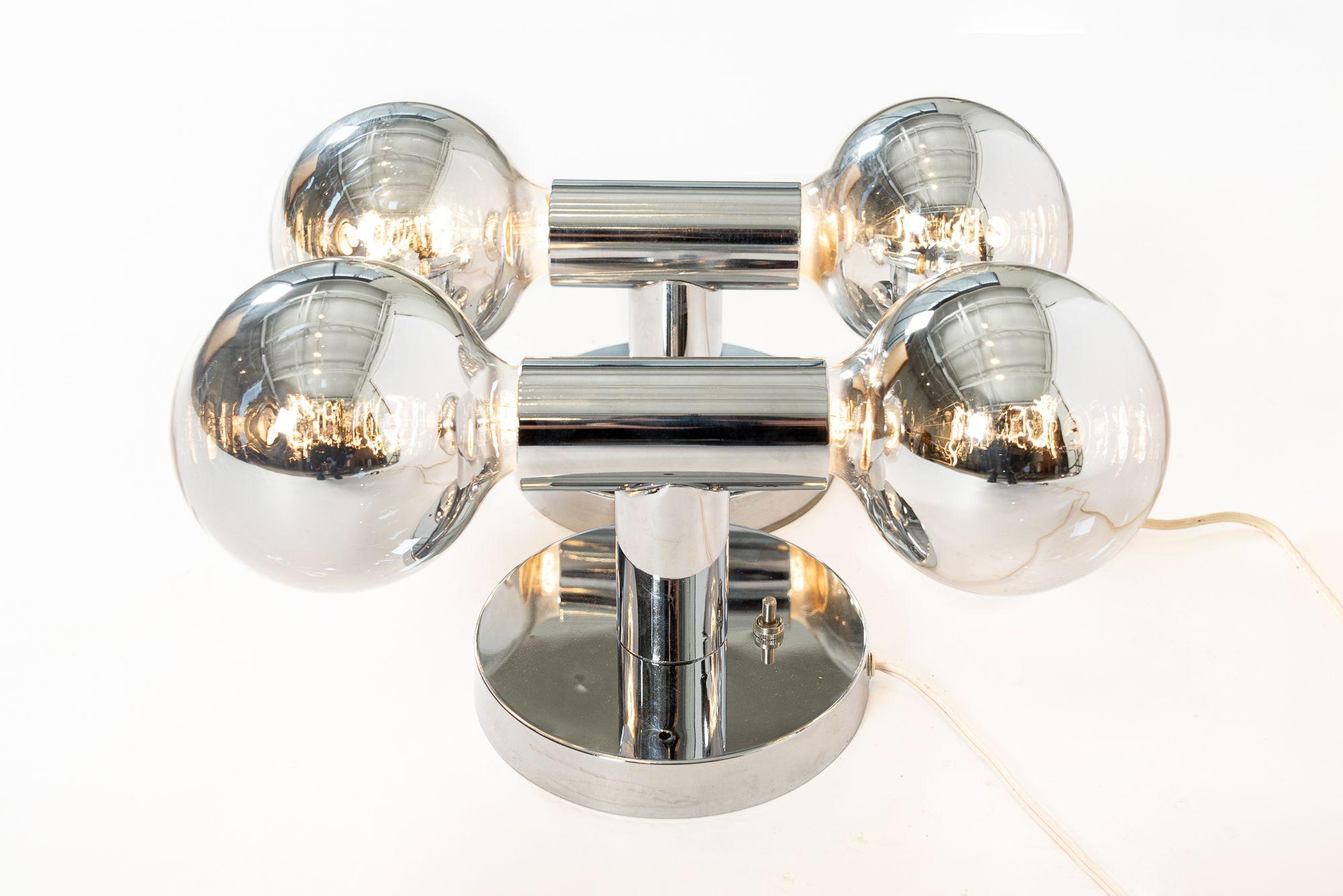 Late 20th Century Vintage Mid Century Silver Chrome Wall Sconce Lights by Sonneman For Sale