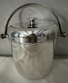 Vintage Mid Century Silver Plate Ice Bucket