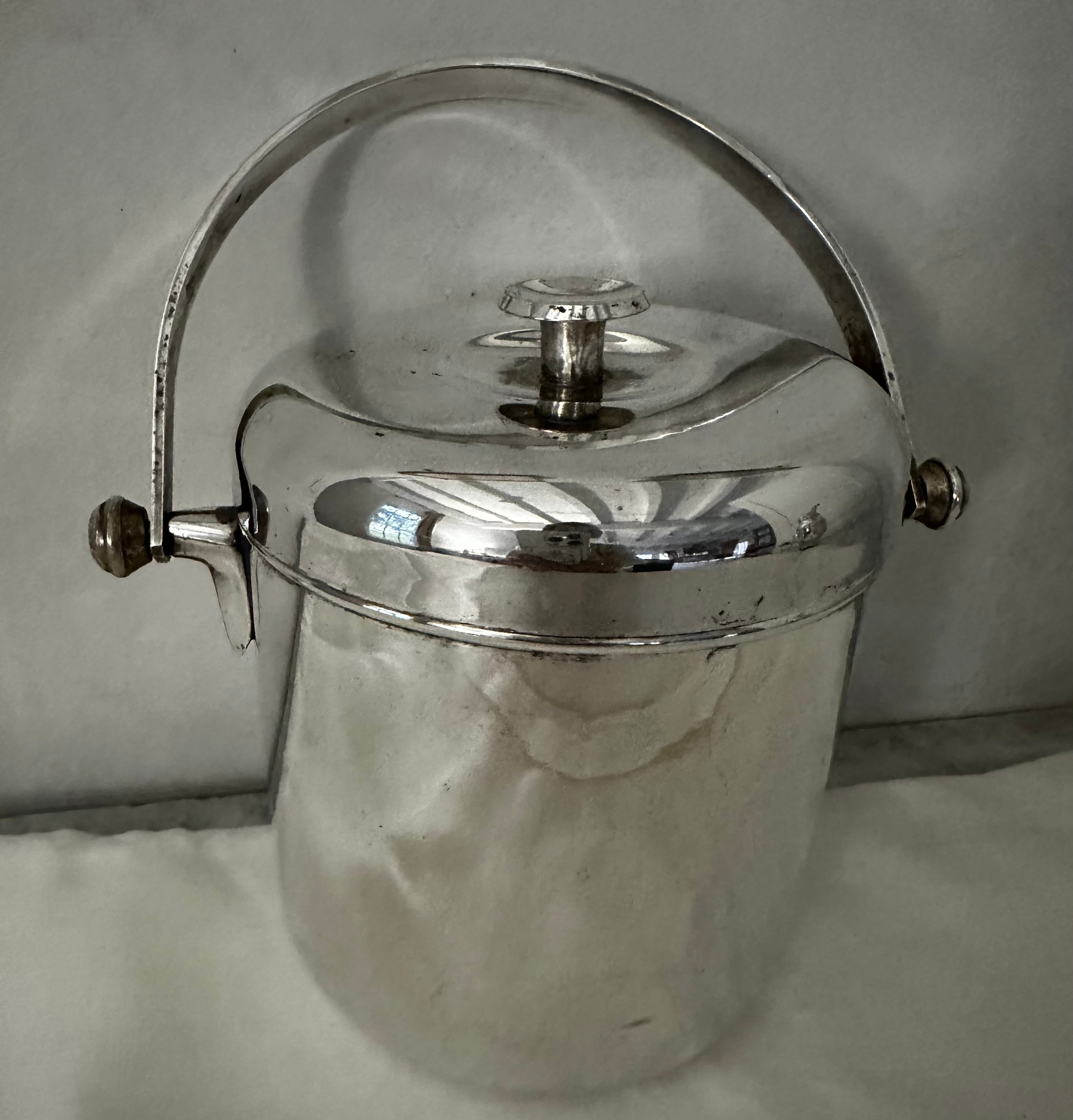 Mid-Century Modern Vintage Mid Century Silver Plate Ice Bucket For Sale