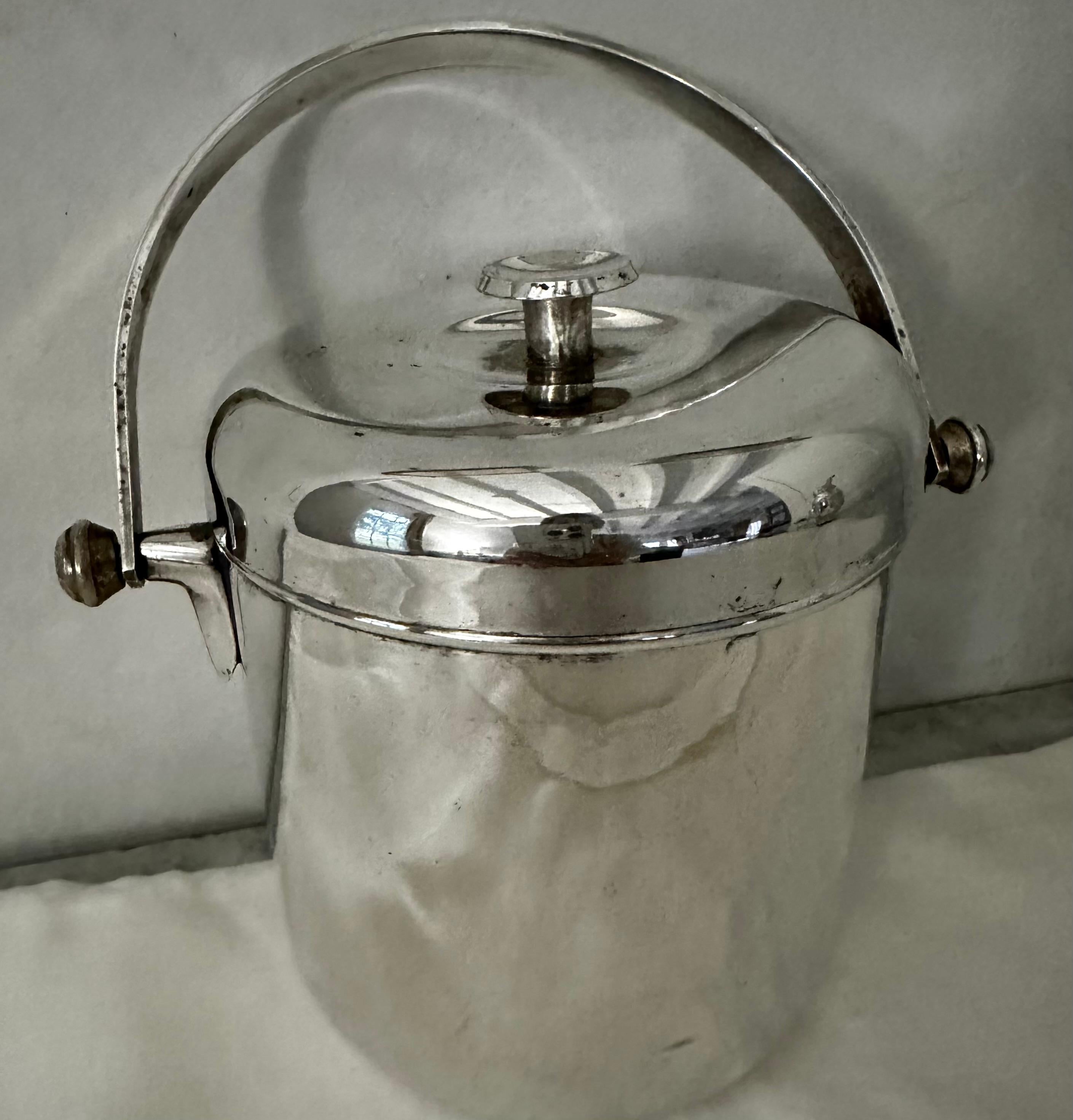 20th Century Vintage Mid Century Silver Plate Ice Bucket For Sale