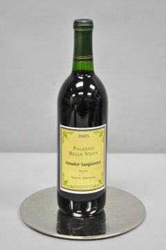 Vintage Mid Century Silver Plated 8" Round Leafy Scroll Design Pot Trivet