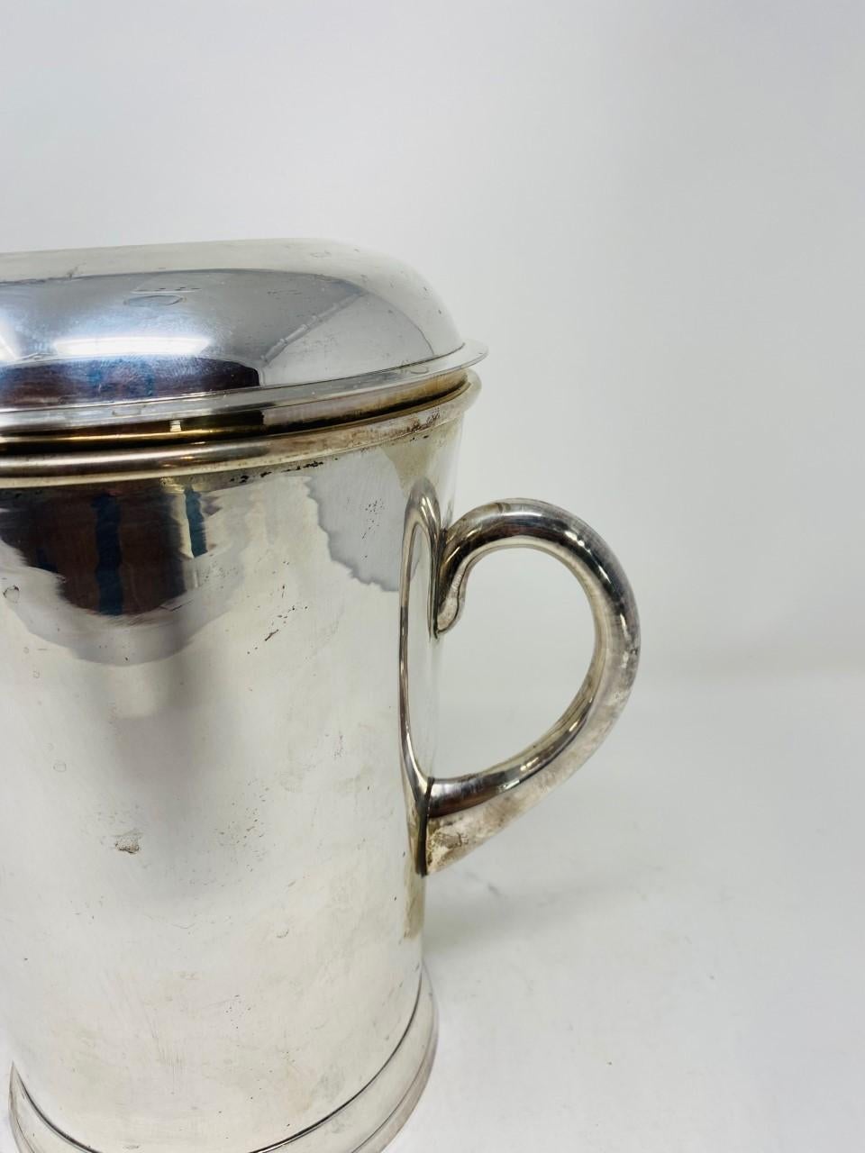 Seau à glace vintage du milieu du siècle en métal argenté en vente 3