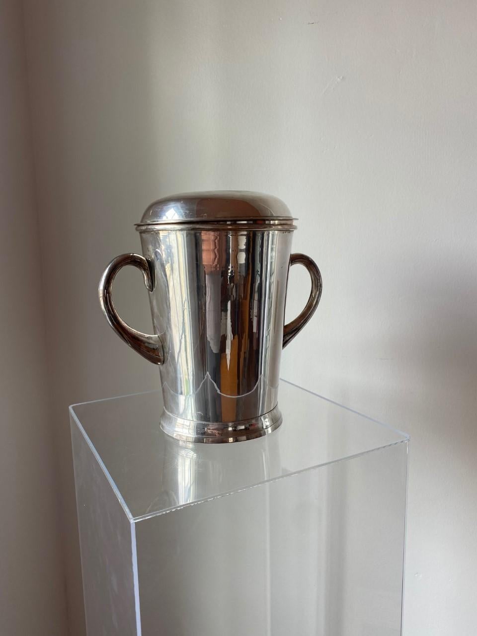 Mid-Century Modern Vintage Midcentury Silver Plated Ice Bucket For Sale