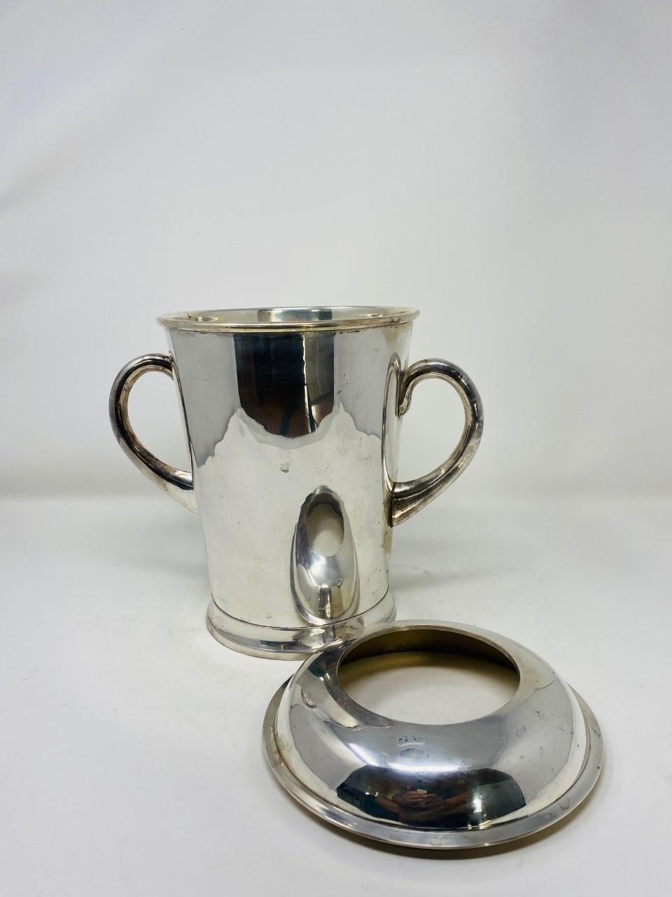 Mid-20th Century Vintage Midcentury Silver Plated Ice Bucket For Sale