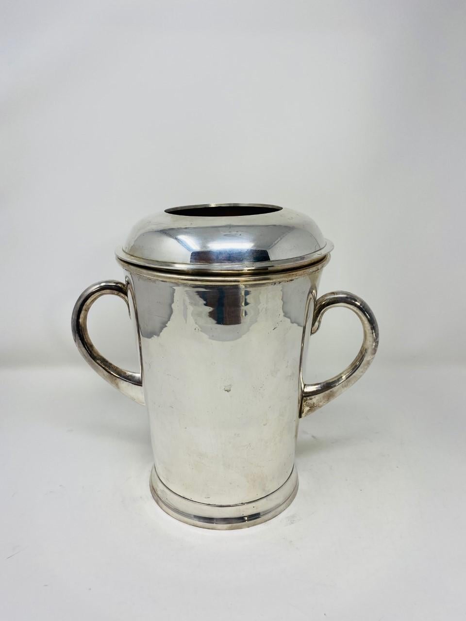 Vintage Midcentury Silver Plated Ice Bucket For Sale 1