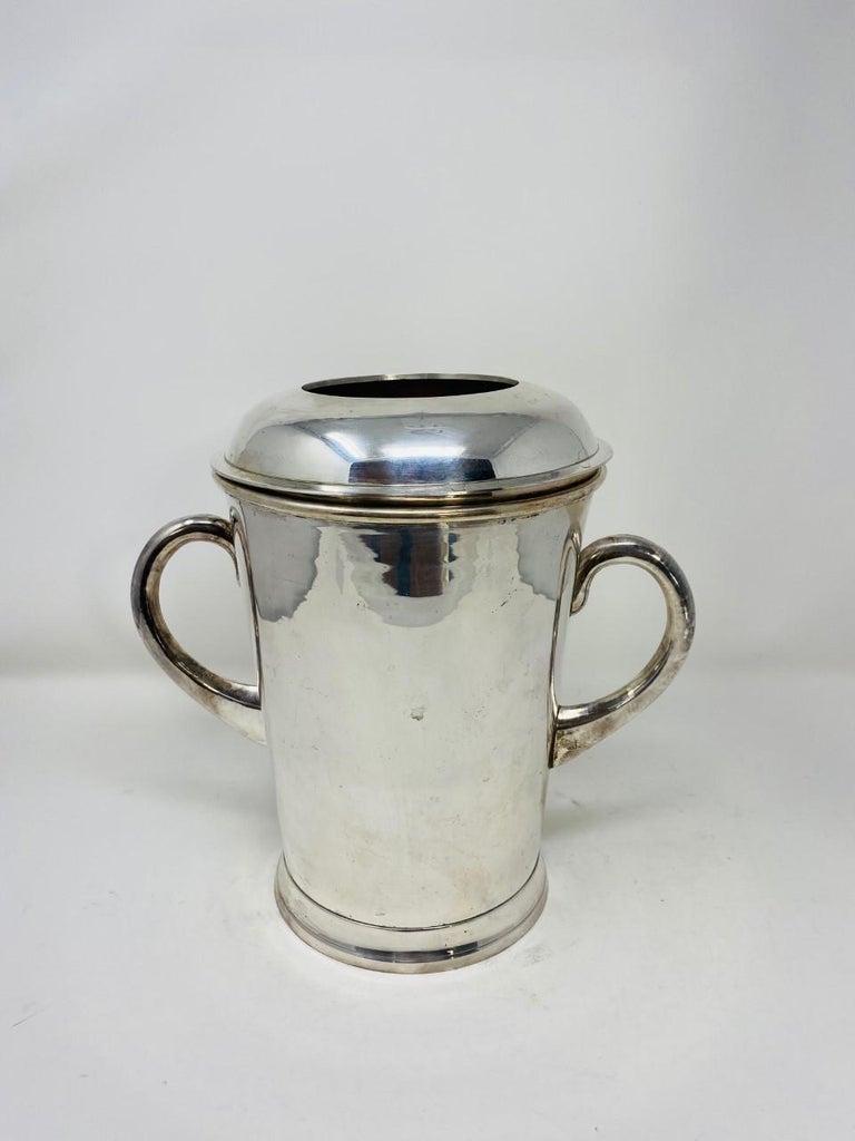 Vintage Midcentury Silver Plated Ice Bucket For Sale at 1stDibs