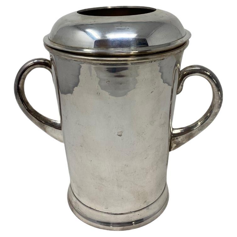 Vintage Midcentury Silver Plated Ice Bucket For Sale