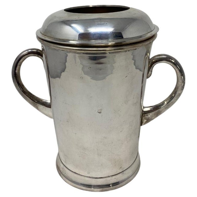 Vintage Midcentury Silver Plated Ice Bucket For Sale at 1stDibs