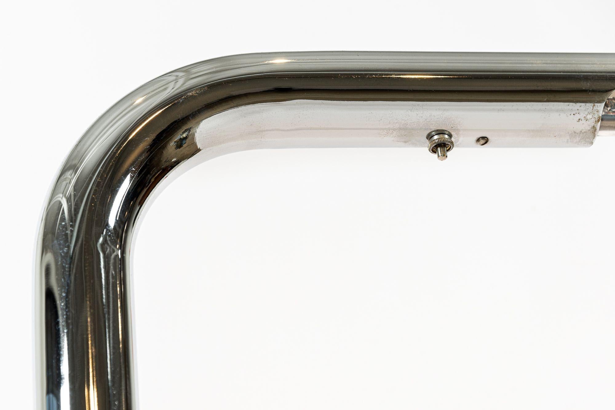 Vintage Mid Century Silver Tubular Steel Floor Lamp by Sonneman For Sale 1