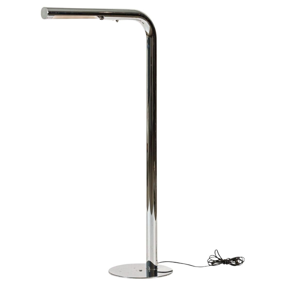 Vintage Mid Century Silver Tubular Steel Floor Lamp by Sonneman