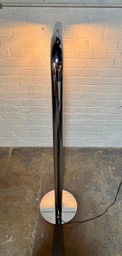 Vintage Mid Century Silver Tubular Steel Floor Lamp by Sonneman / Spaceage