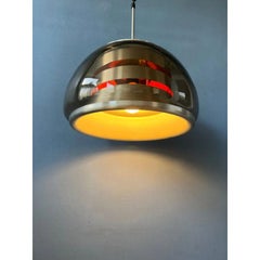 Vintage Mid-Century Smoked Glass Space Age Pendant, 70s