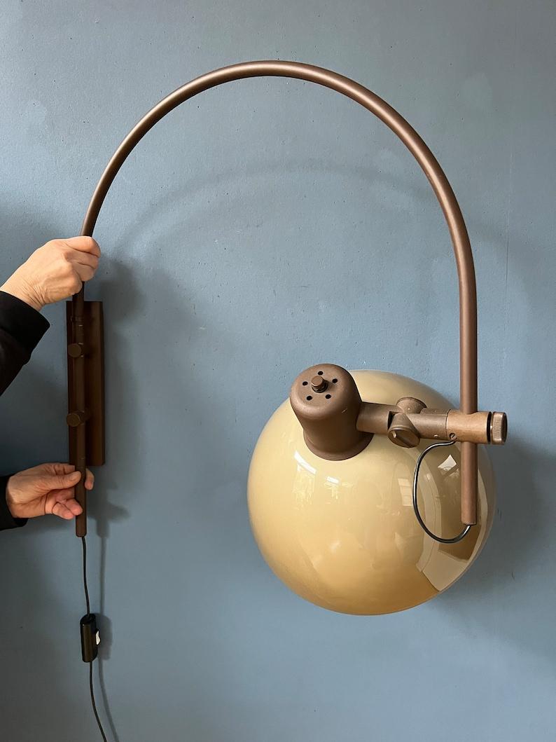 Vintage Mid Century Space Age Mushroom Arc Wall Lamp by Herda, 1970s For Sale 1