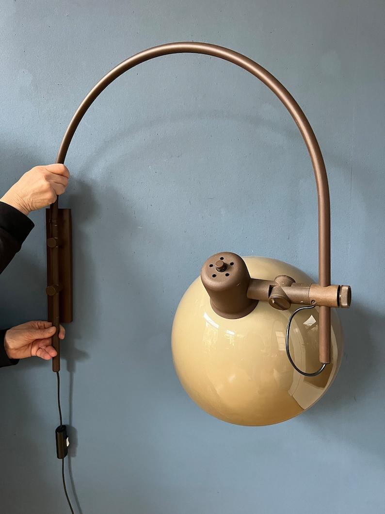 Vintage Mid Century Space Age Mushroom Arc Wall Lamp by Herda, 1970s 1