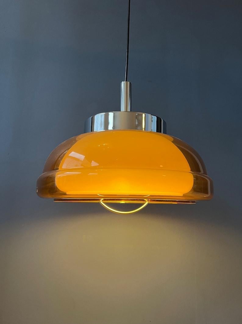 20th Century Vintage Mid Century Space Age Pendant Lamp by Herda, 1970s For Sale